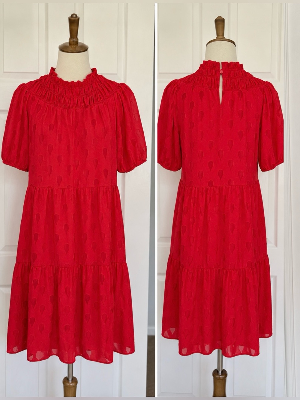 Donna Morgan Dress with Puff Sleeves